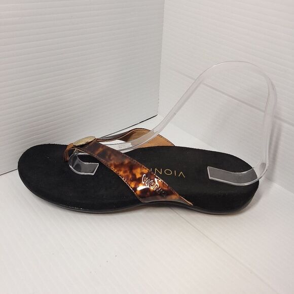 Vionic Hilda Tortoise  Sandals Flip Flops Brown/Black Women's 7 - Picture 1 of 11